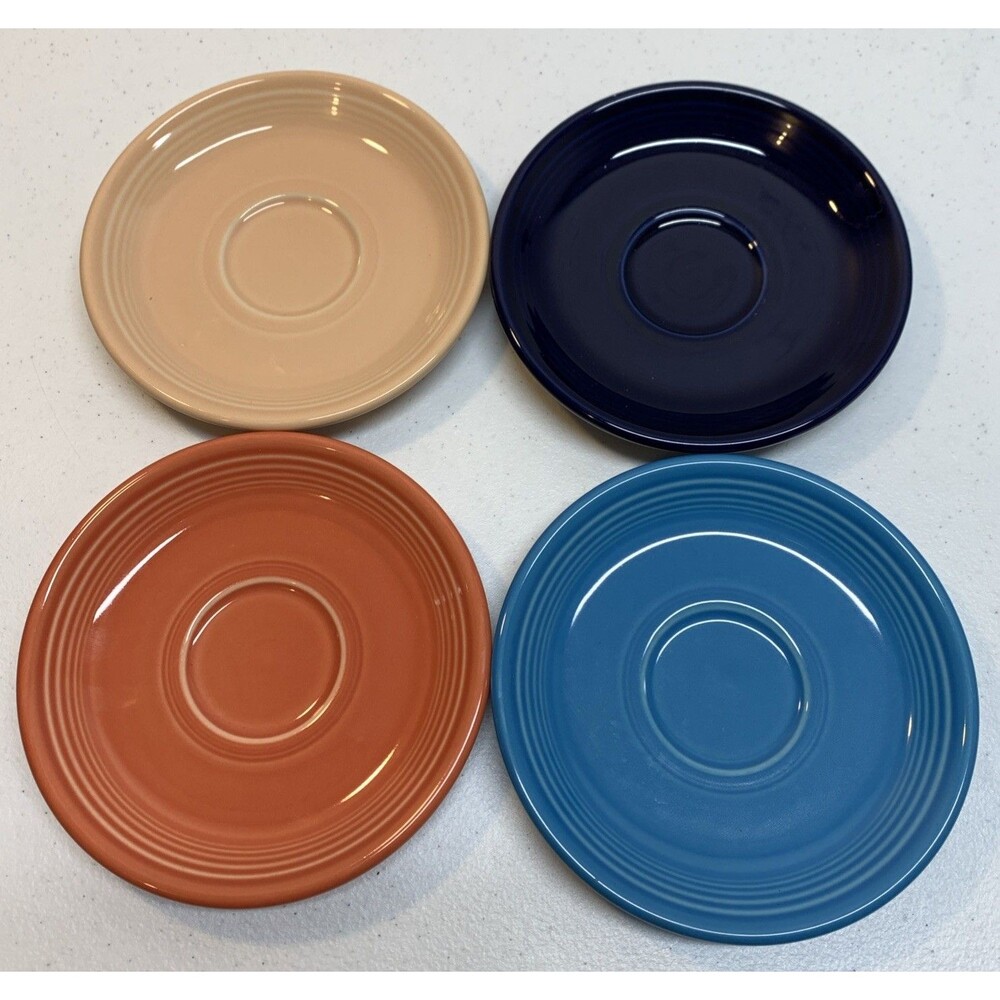 Lot 4 Vintage Fiestaware 6” Saucer HLC Homer Laughlin USA